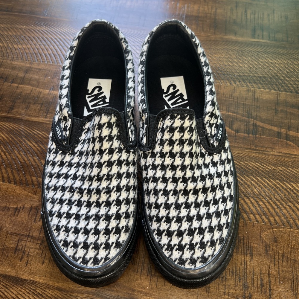 M4.5 W6-VANS LX Classic Slip-On 98 Skate Sneaker Houndstooth Black/White-507452